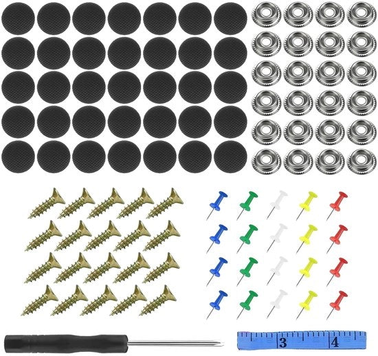Kit di riparazione 65 pezzi - chiodi a clip per la riparazione del tetto - viti per la copertura del tetto - riparazione universale - reticolo duraturo - rivestimento anticorrosivo - riparazione tetto e copertura