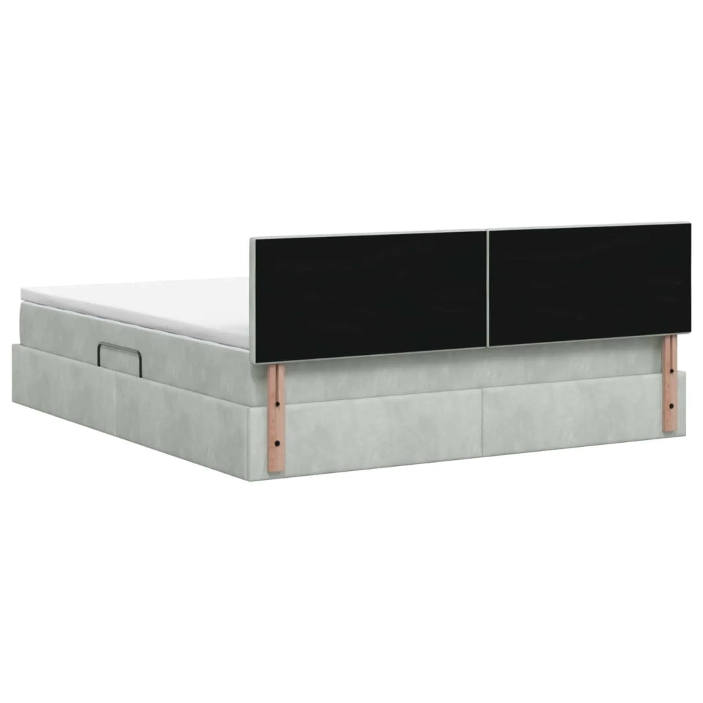 Letto con contenitore LED e materasso Grigio Chiaro 3459318