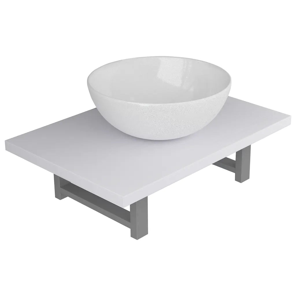 Set Mobili da Bagno 2 pz Ceramica Bianco 279341