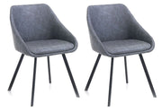 Set 2 Sedie 51x44x77 cm in Similpelle Grigio