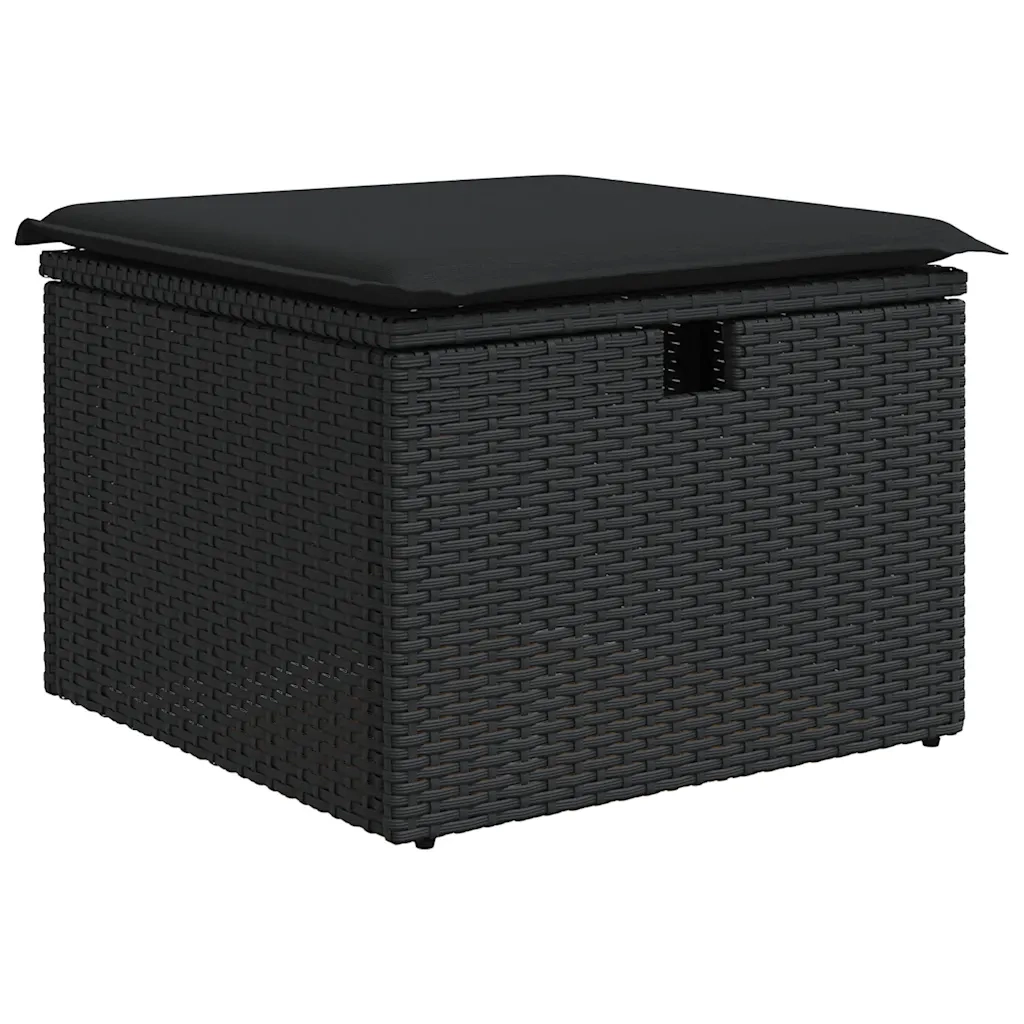 Set Divani da Giardino con Cuscini 8 pz Nero in Polyrattan 3325765