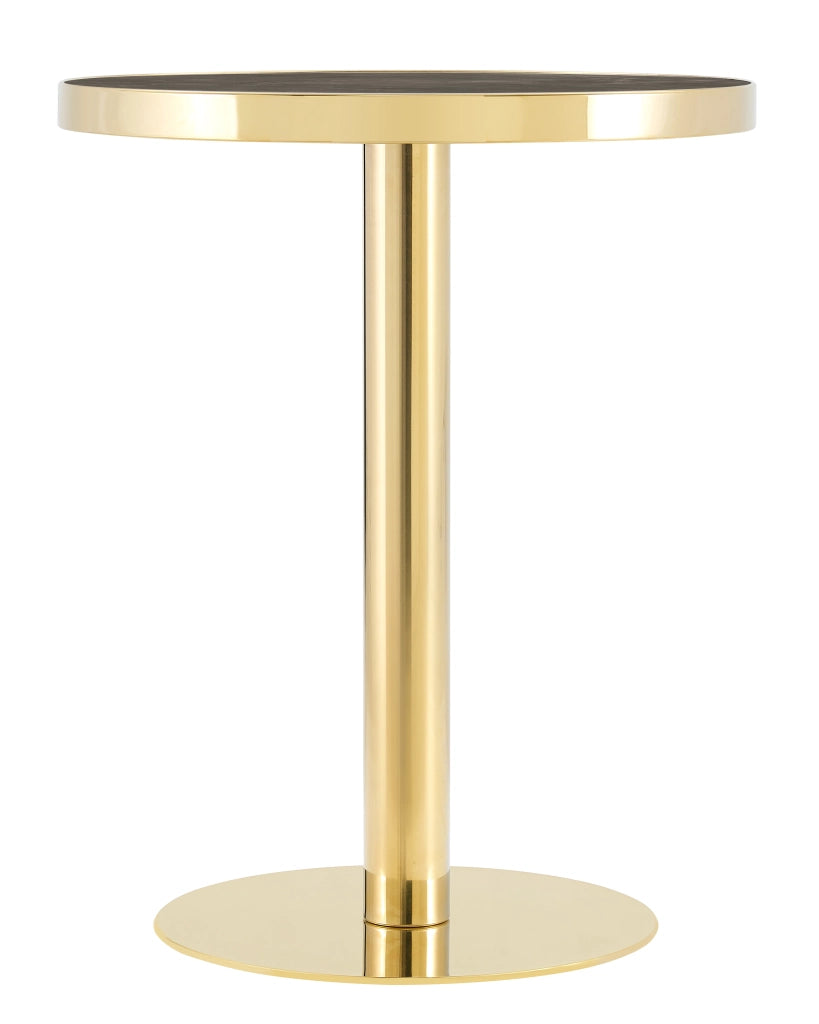 TAVOLINO Basso Rotondo 73,5x71x24 cm MDF Grigio e Oro