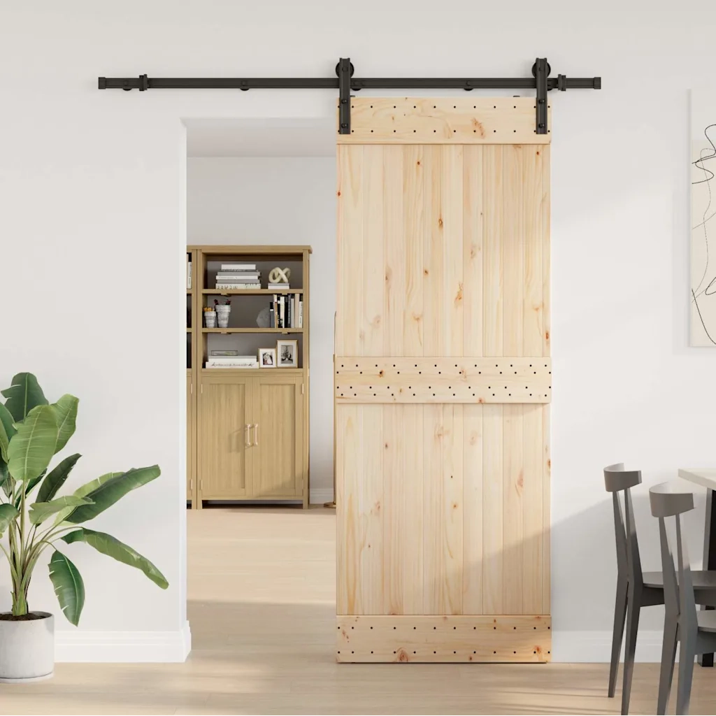 Kit di Binari per Porte Scorrevoli 183 cm Acciaio Nero 4009748