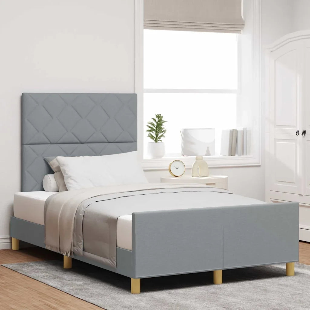 Struttura del letto-Giroletto Grigio chiaro 120 x 190 cm Tessuto 273311