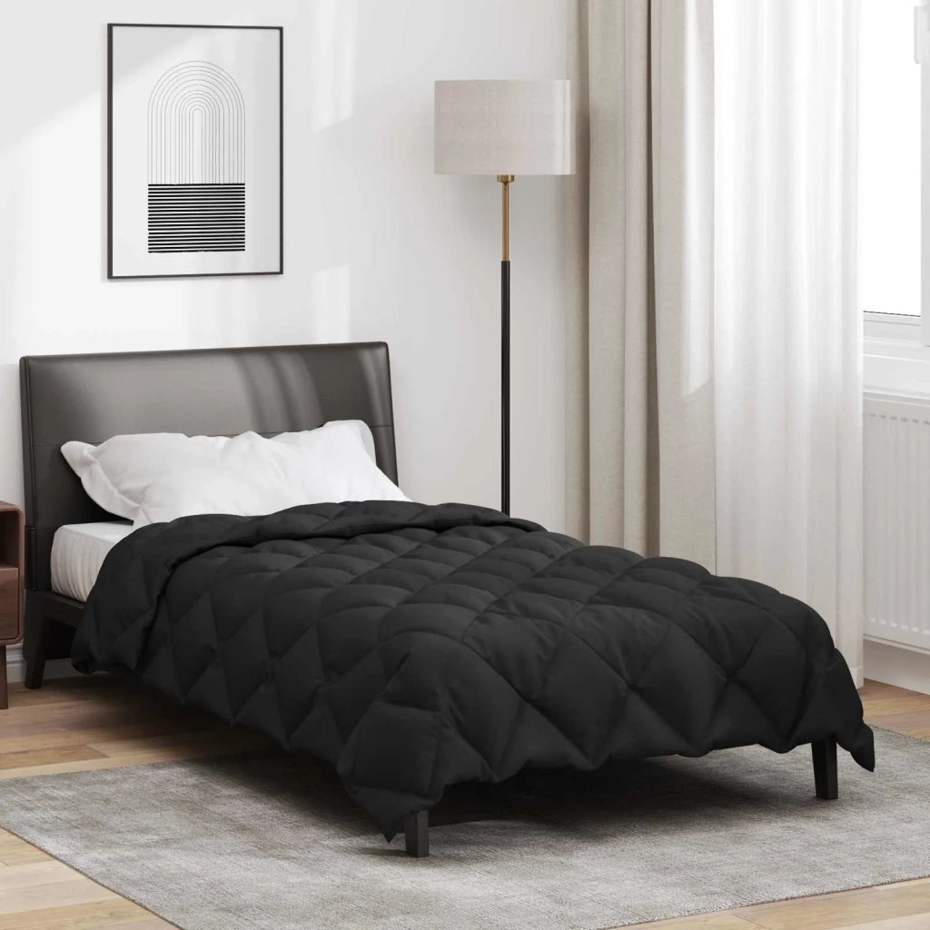Piumone | Duvet Invernale Nero 135 x 220 cm Microfibra