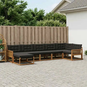 Set di divani da esterno con cuscino 7 pcs Naturale e Nero 3381572