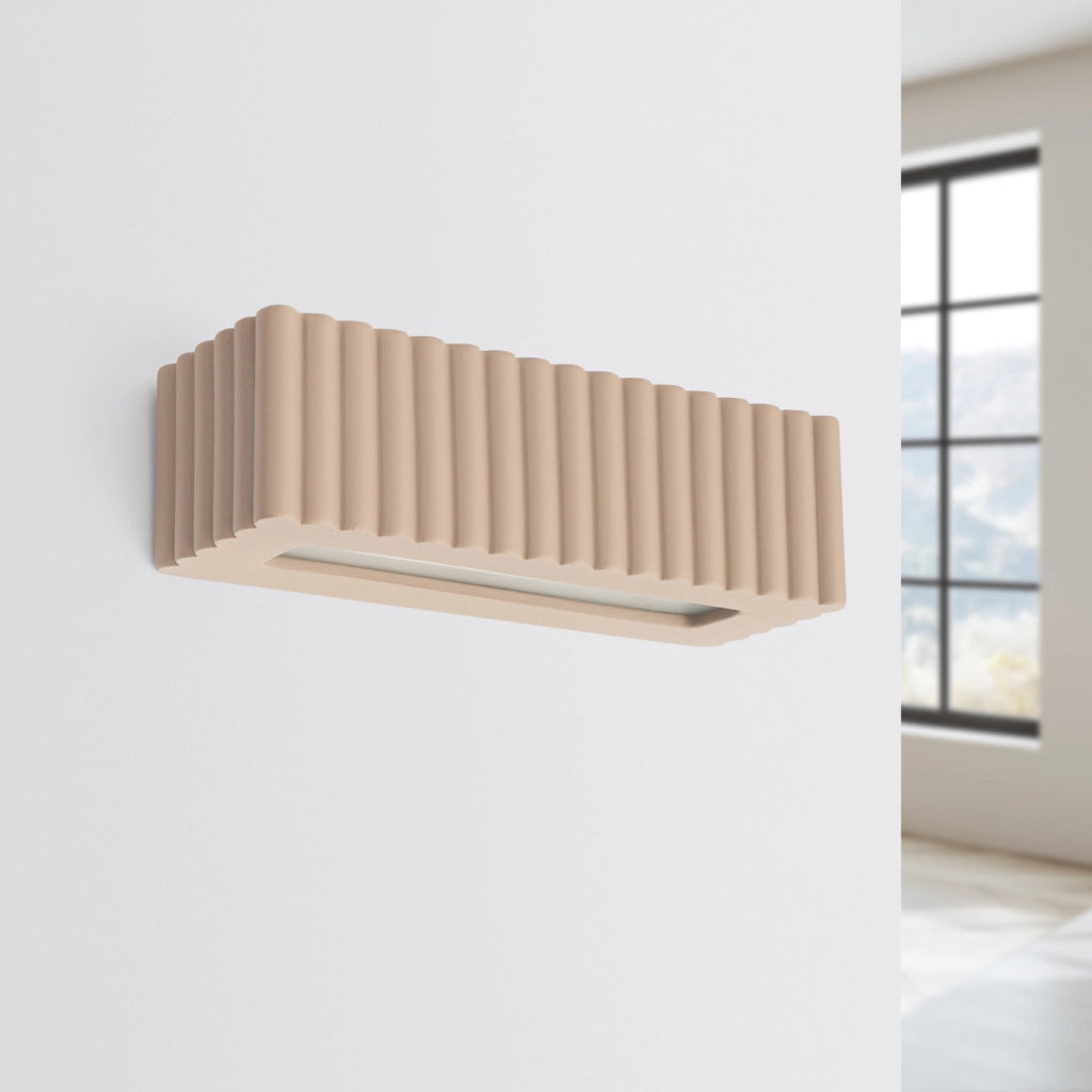 Lampada da parete in ceramica RIGATA taupe