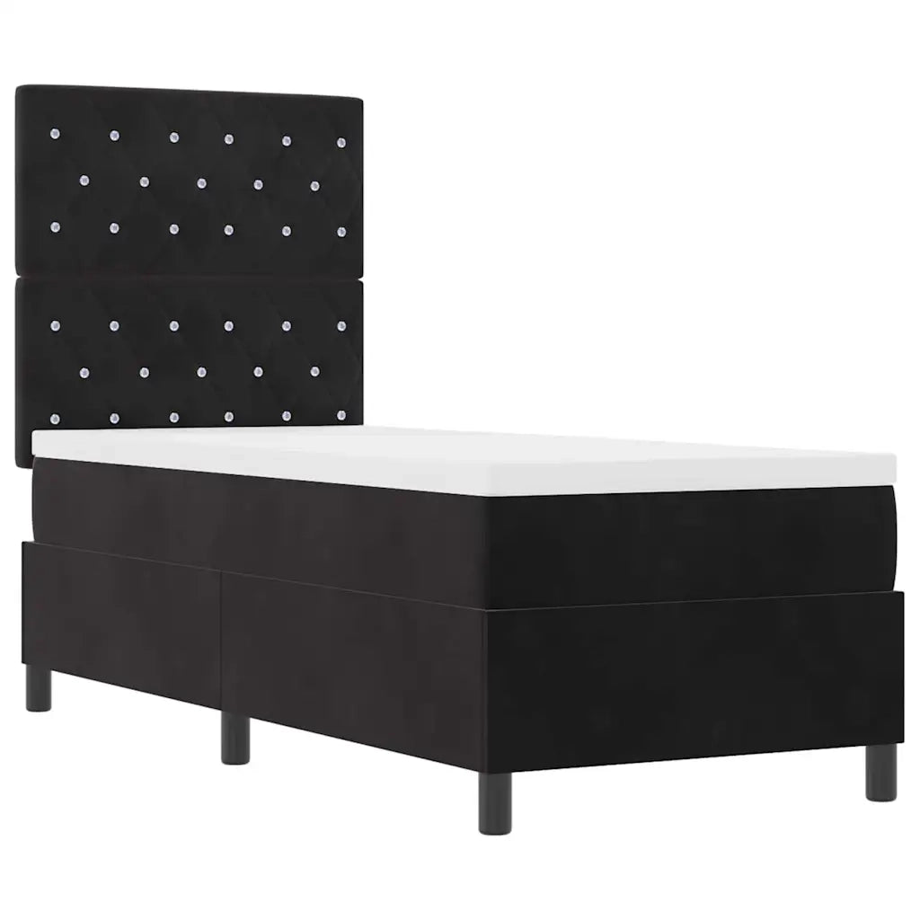 Letto a Sorgente LED con materasso Nero 80 x 200 cm Tessuto 3343210