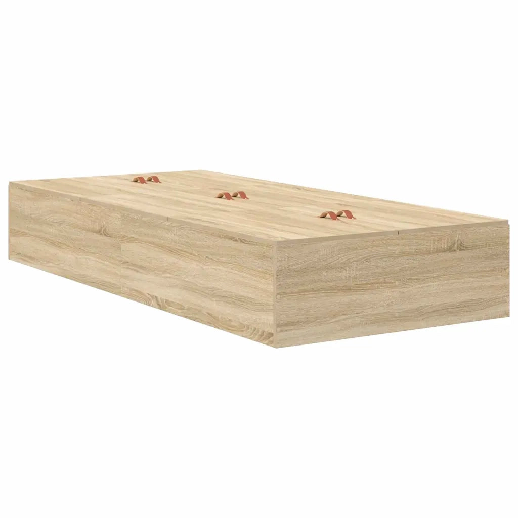 Struttura letto con contenitore-Giroletto con contenitore Rovere Sonoma 90 x 200 cm