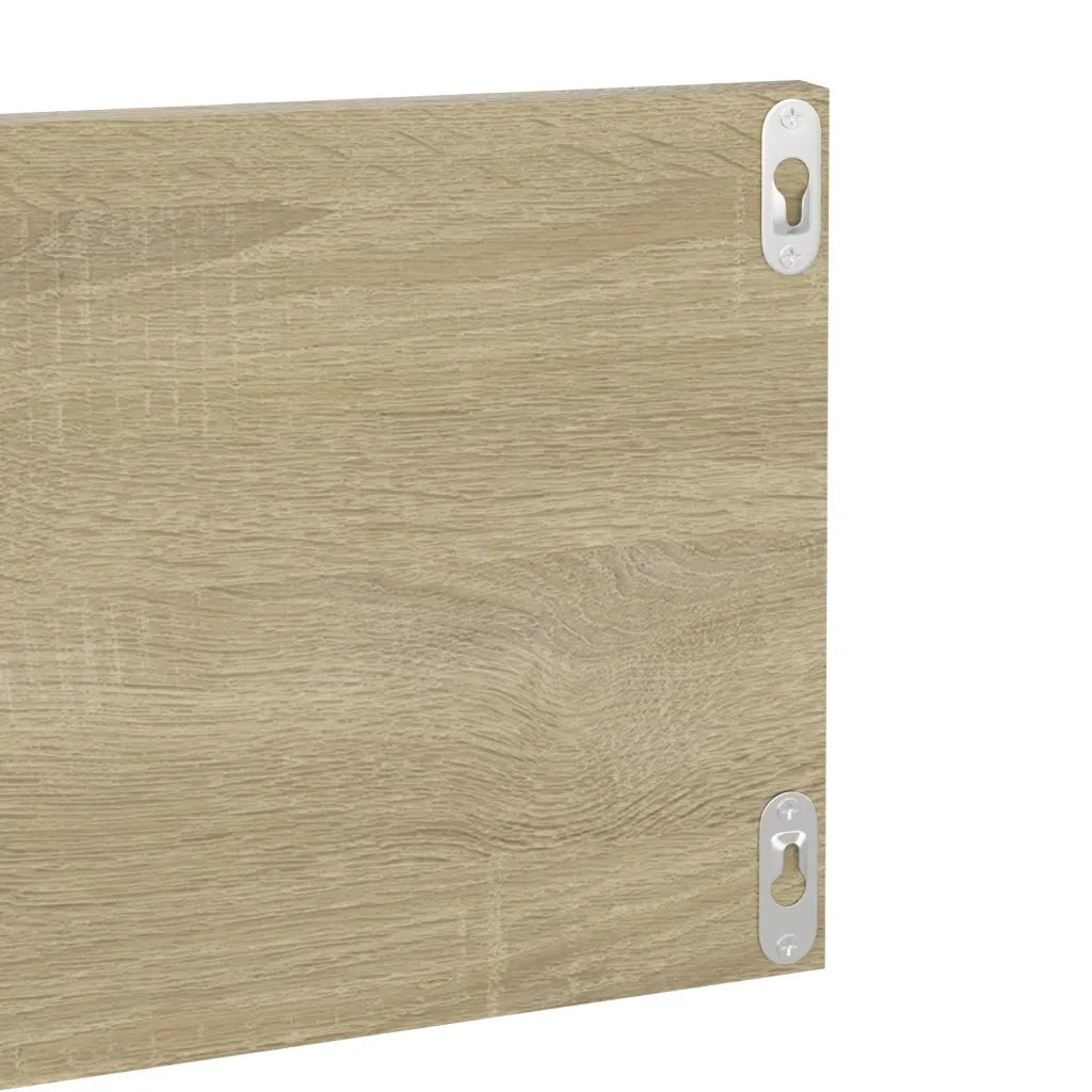 2 pz Mensole a Muro | Scaffale Parete | Ripiano a parete Rovere Sonoma 80x11,5x18cm Legno Multistrato