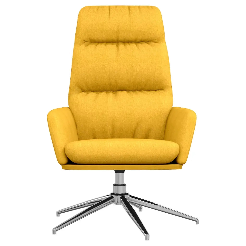 Sedia Rilassante Giallo Senape in Tessuto 341137