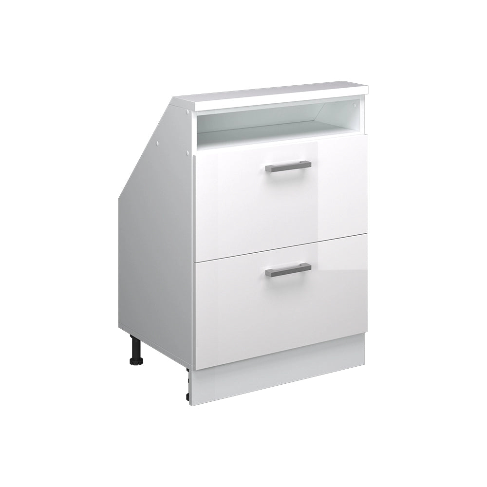 Mobile sottotetto Rion Bianco lucido/Bianco con 2 cassetti Vicco