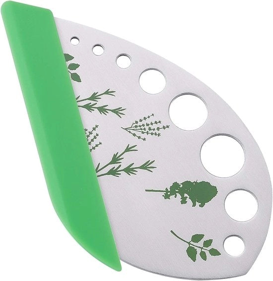 Strumento per Strappare Erbe 9 Fori - Cucina - Strumento in Acciaio Inossidabile per Strappare Spinaci/Timo/Basilico - Pulizia Facile - Risparmio di Tempo Efficiente
