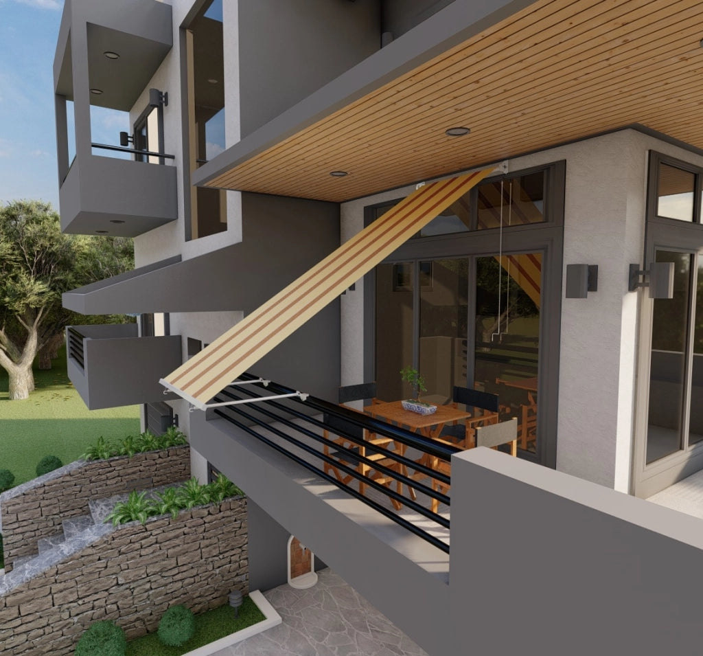 Tenda da sole per balcone con bracci, impermeabile 100cm giallo arancio Golisa