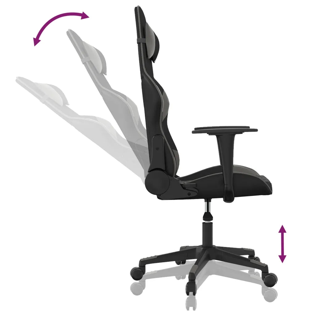 Sedia da Gaming Massaggiante Nero e Grigio in Similpelle 345515