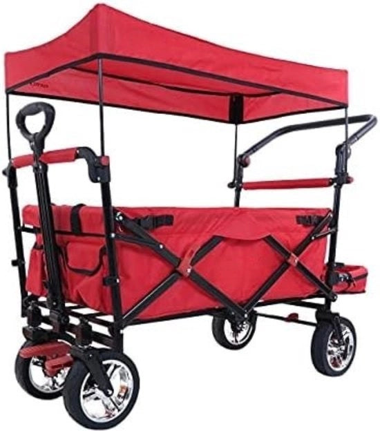 Carrello per bambini trasporto - Carrello con maniglia di trazione - Rosso