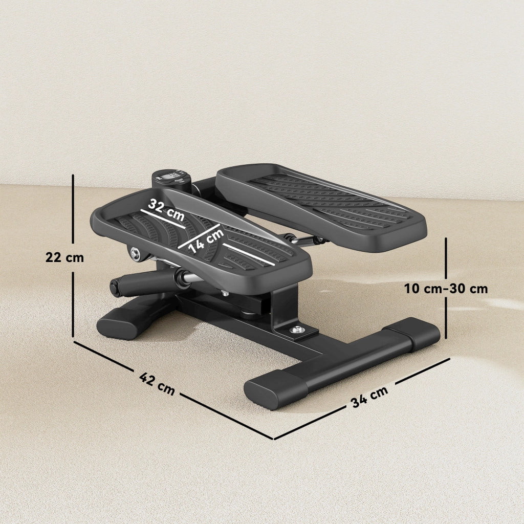 Stepper Twister 2 in 1 con Monitor LCD Pedali Grandi e Antiscivolo Capacità 100 kg Nero