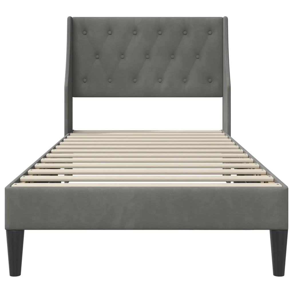 Struttura del letto-Giroletto Grigio scuro 90 x 200 cm Velluto 751470