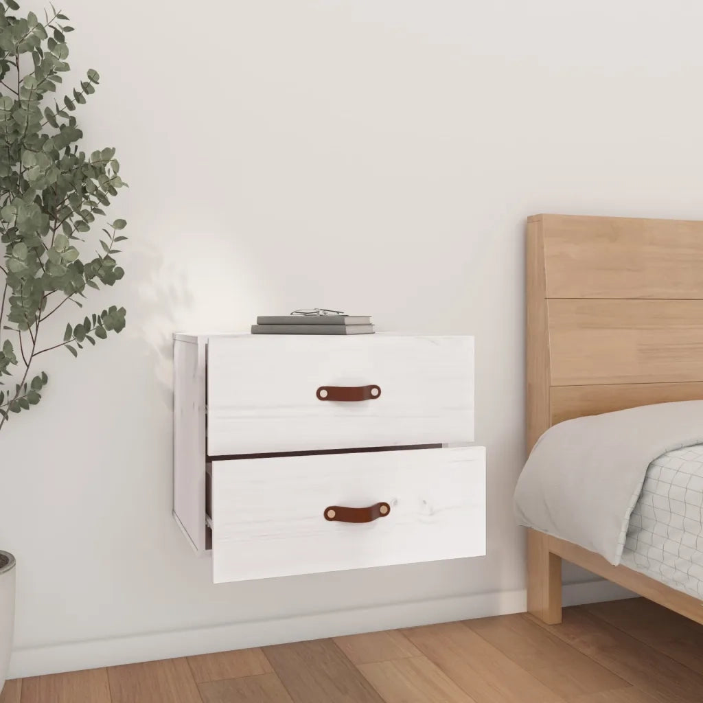 Comodini a Muro 2 pz Bianchi 50x36x40 cm 820979