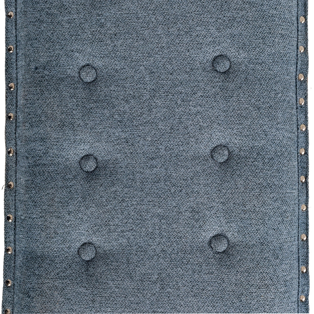 Sgabello in pelle blu 125x51x38h