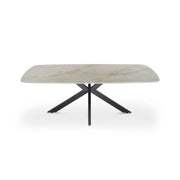 Tavolino basso ARVENA – Tavolino rettangolare 130x70 cm – Marmo beige & metallo – Design di alta gamma e raffinato