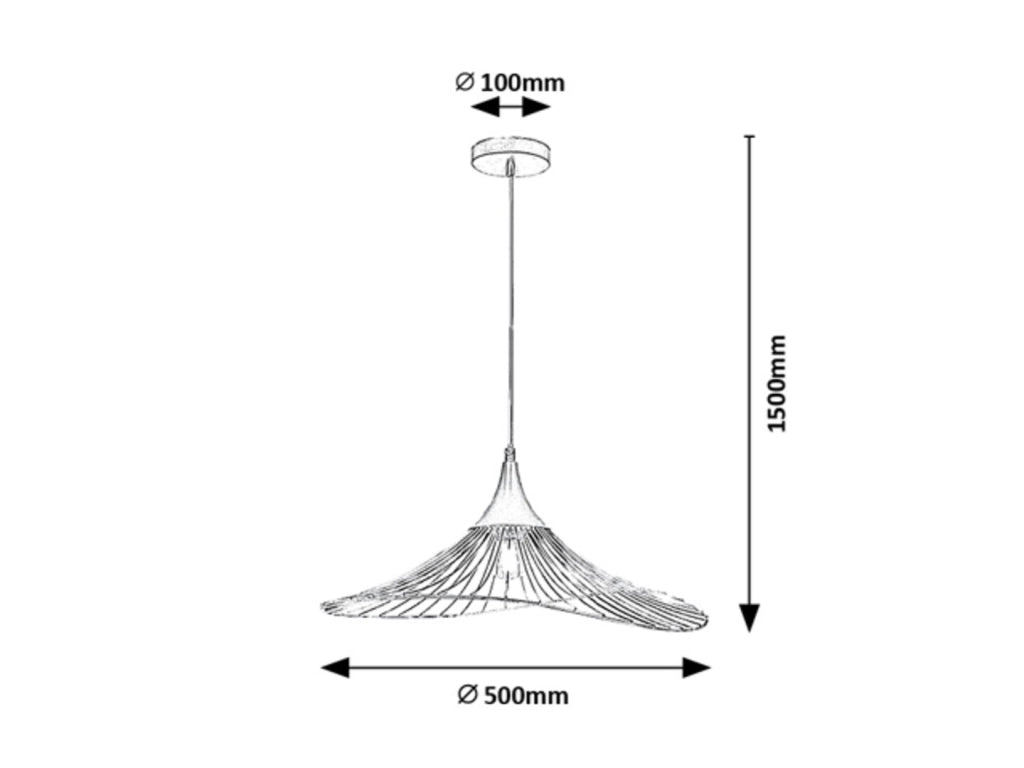 Lampada a sospensione Rabalux Sombero E27 nera Ø50cm