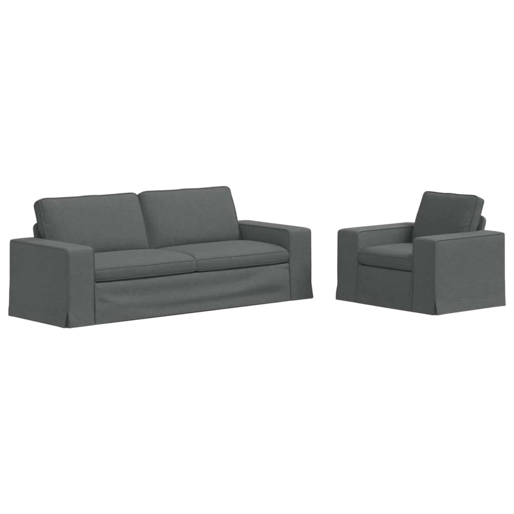 Set di divani 2 pcs Grigio scuro 222 x 80 x 82 cm Tessuto 3407589