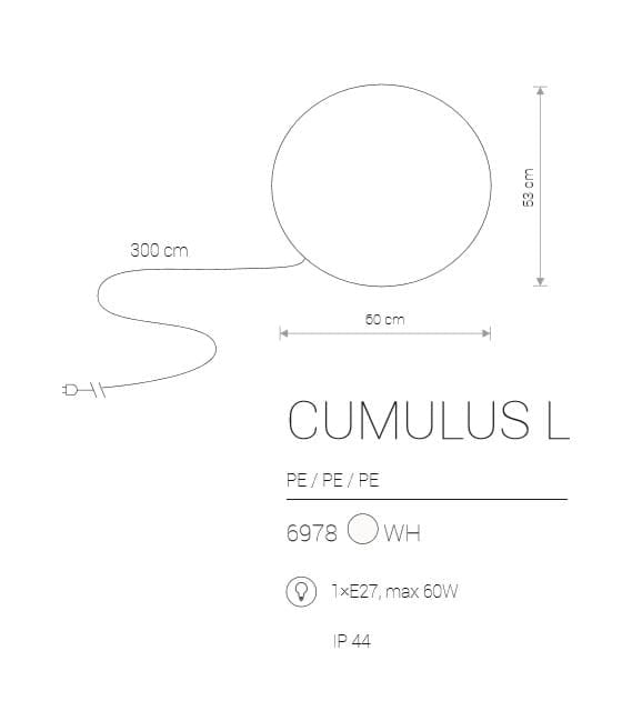 Lampada da esterno Nowodvorski Cumulus L bianca E27