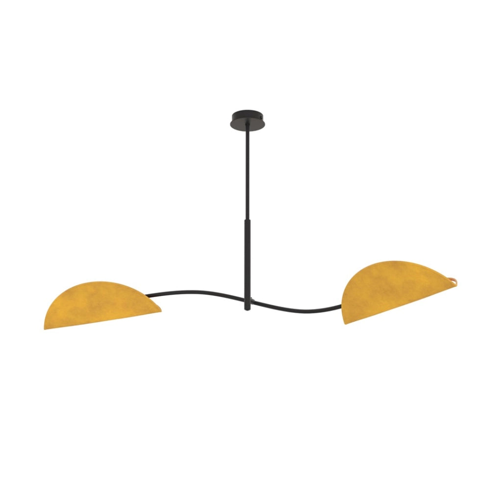 Plafoniera Lotus design foglie nero/arancio 2xE14 Emibig