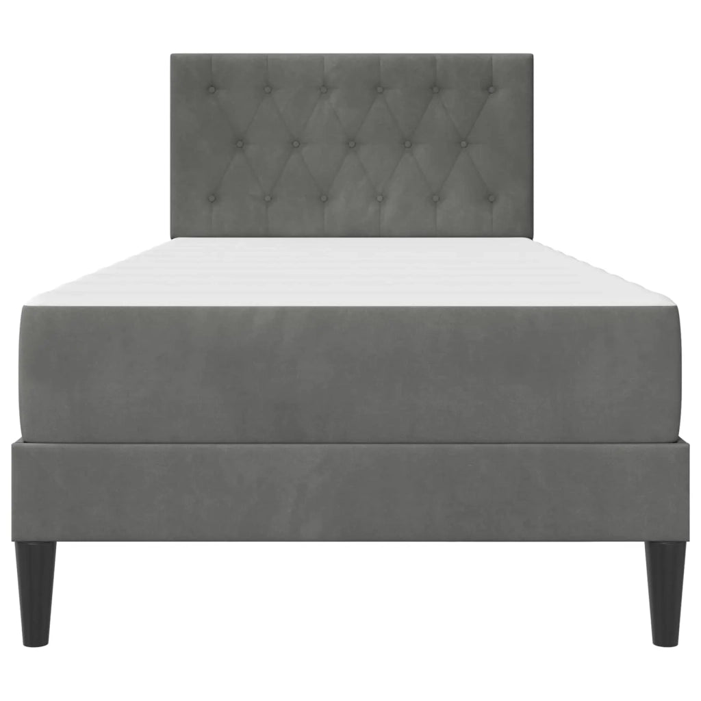 Struttura letto con materasso-Giroletto Grigio scuro 90 x 190 cm Velluto 932189