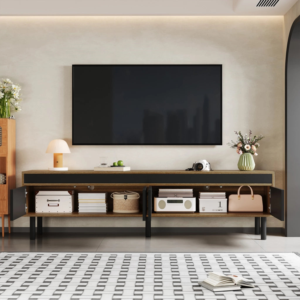 Mobile TV in truciolare nero lunghezza 170 cm