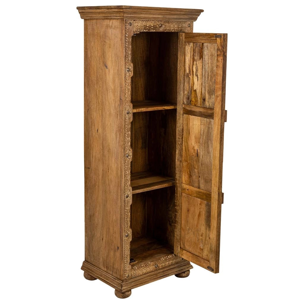 Armadio artigianale in legno marrone, 53x40x149h cm