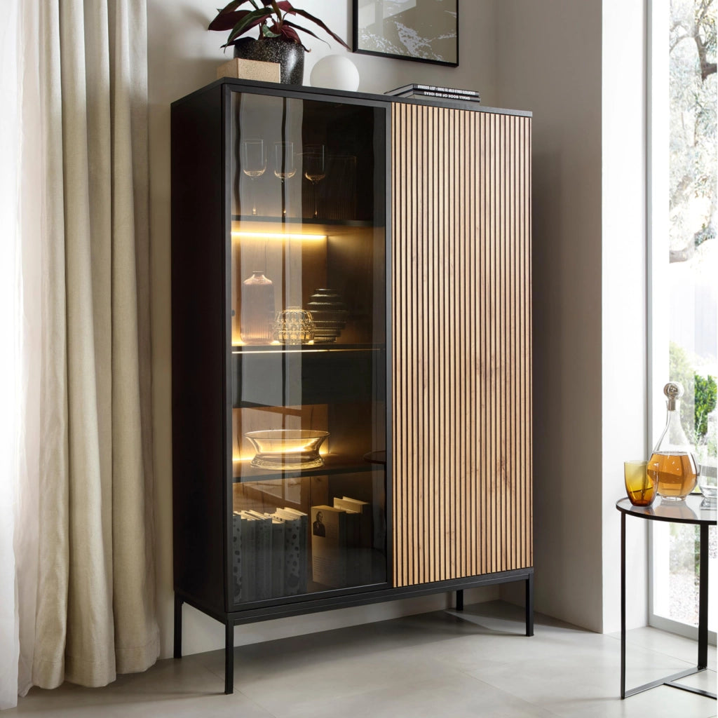 Komodee Set mobili soggiorno Laval Nero/Rovere 257x126x39 cm