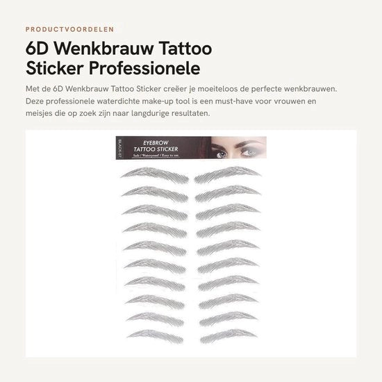 Sticker per sopracciglia impermeabile - Disegno professionale per sopracciglia - Strumento per trucco - Duraturo - Per donne - Adattamento rapido - Disegno per sopracciglia