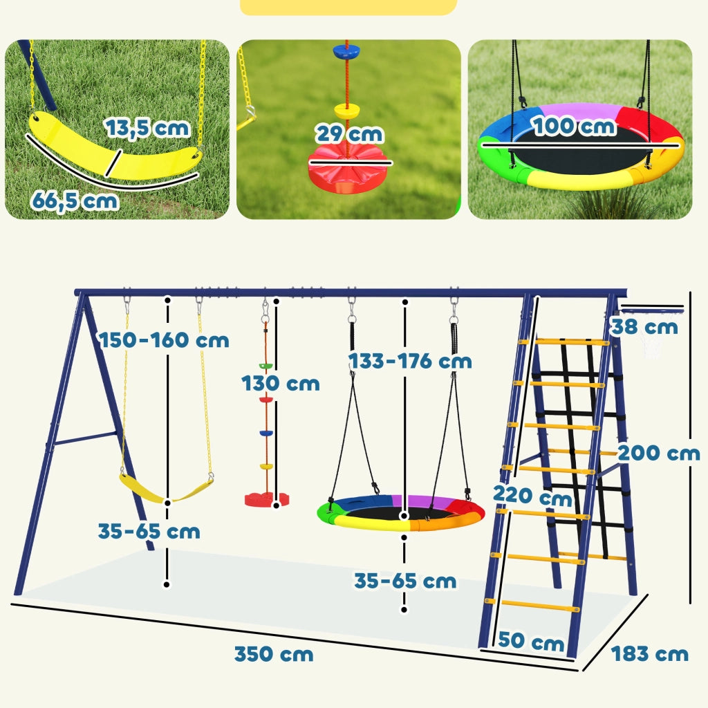 Set Altalena per Bambini ¨C Minimal ¨C Acciaio, 3-8 Anni, 6-in-1, Colori