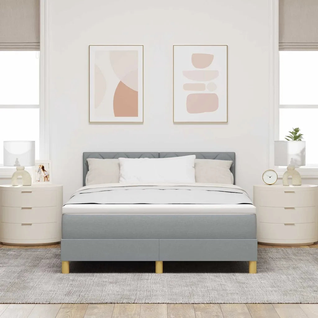 Letto a Sorgente LED con led Grigio chiaro 140 x 200 cm Tessuto 3342520