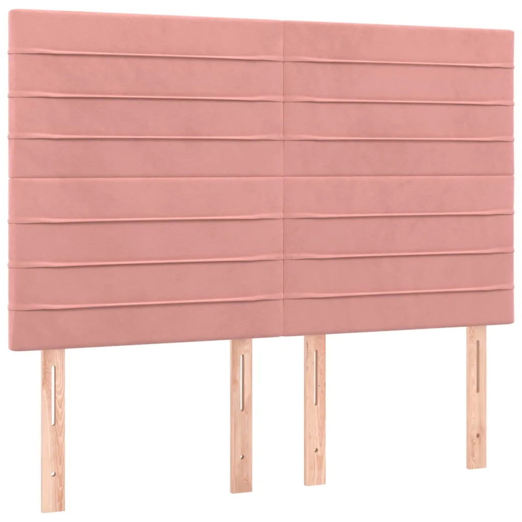Letto a Molle con Materasso e LED Rosa 140x200 cm in Velluto
