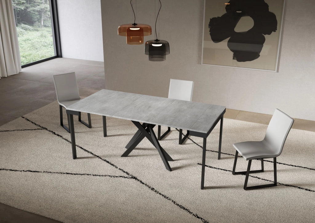 Consolle allungabile 90x40/196 cm Sakuro Small Evolution Cemento gambe antracite
