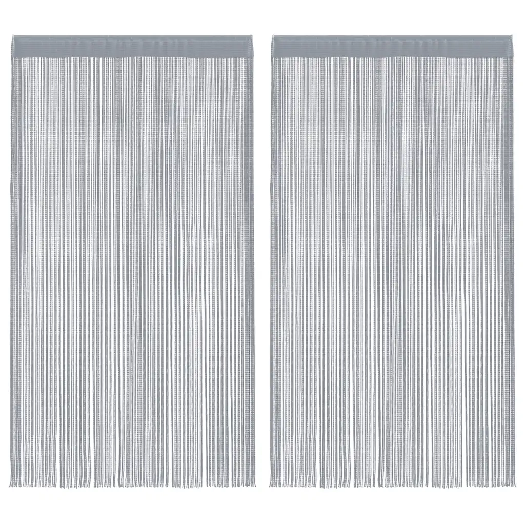 Tende a Filo 2 pz Grigio Chiaro 140x250 cm
