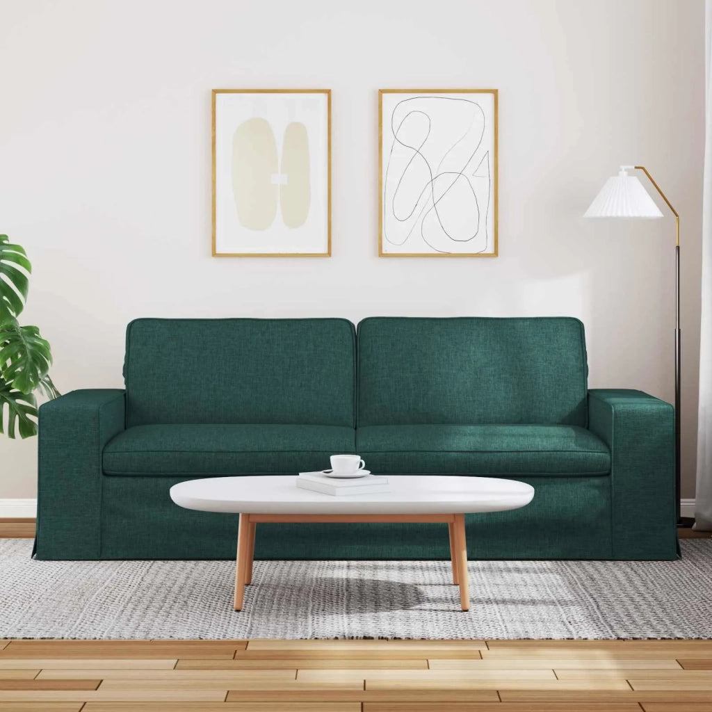 Divano Verde Scuro 222 x 80 x 82 cm Tessuto