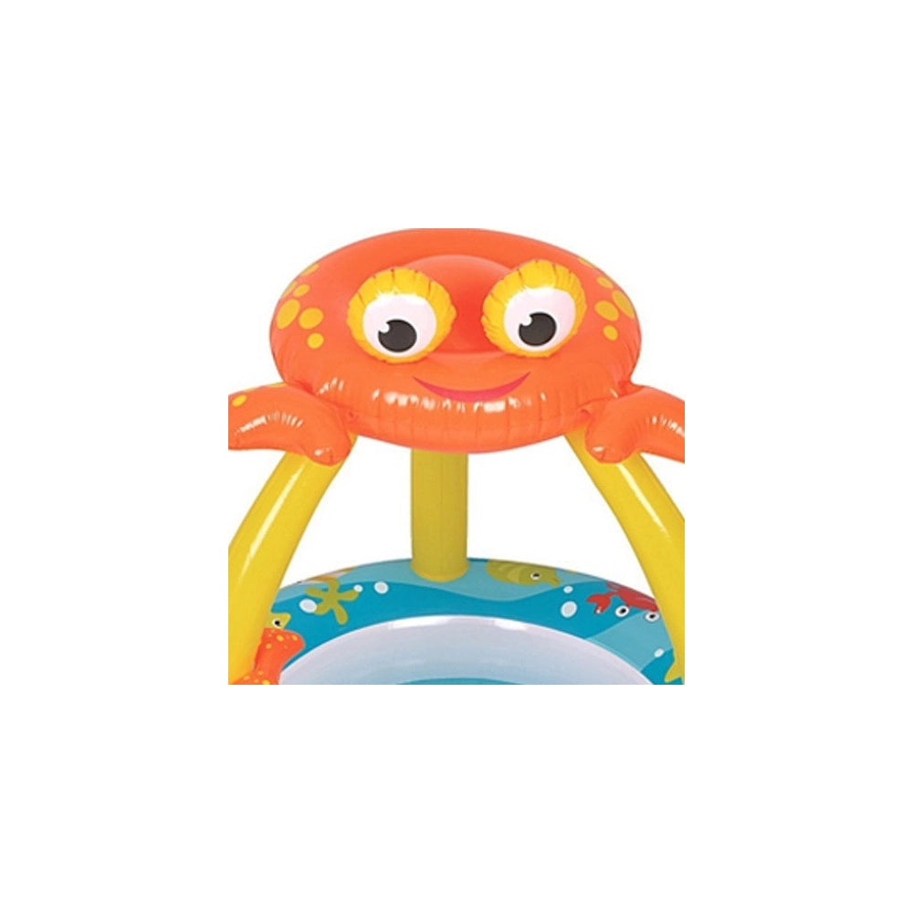 Trade Shop - Piscina Gonfiabile Con Parasole 100x95cm Forma Granchio Per Bambini Da Giardino -