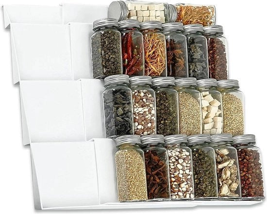 Organizzatore di spezie - Estensibile - Bianco - 30cm a 60cm