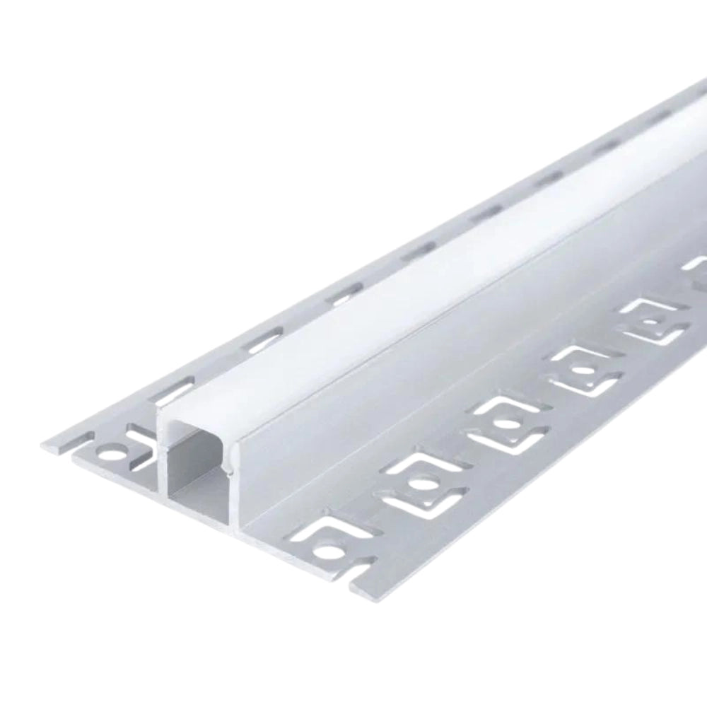 Profilo in alluminio per striscia led grigio lunghezza 2 metri
