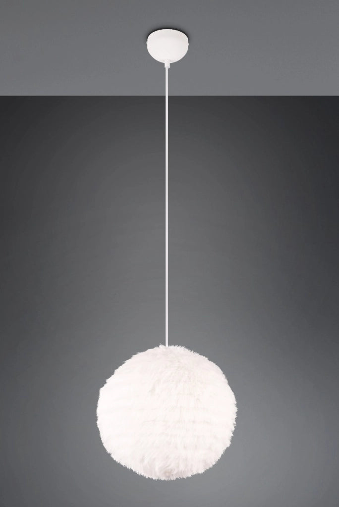 Lampada a sospensione FURRY peluche bianco Ø35 E27