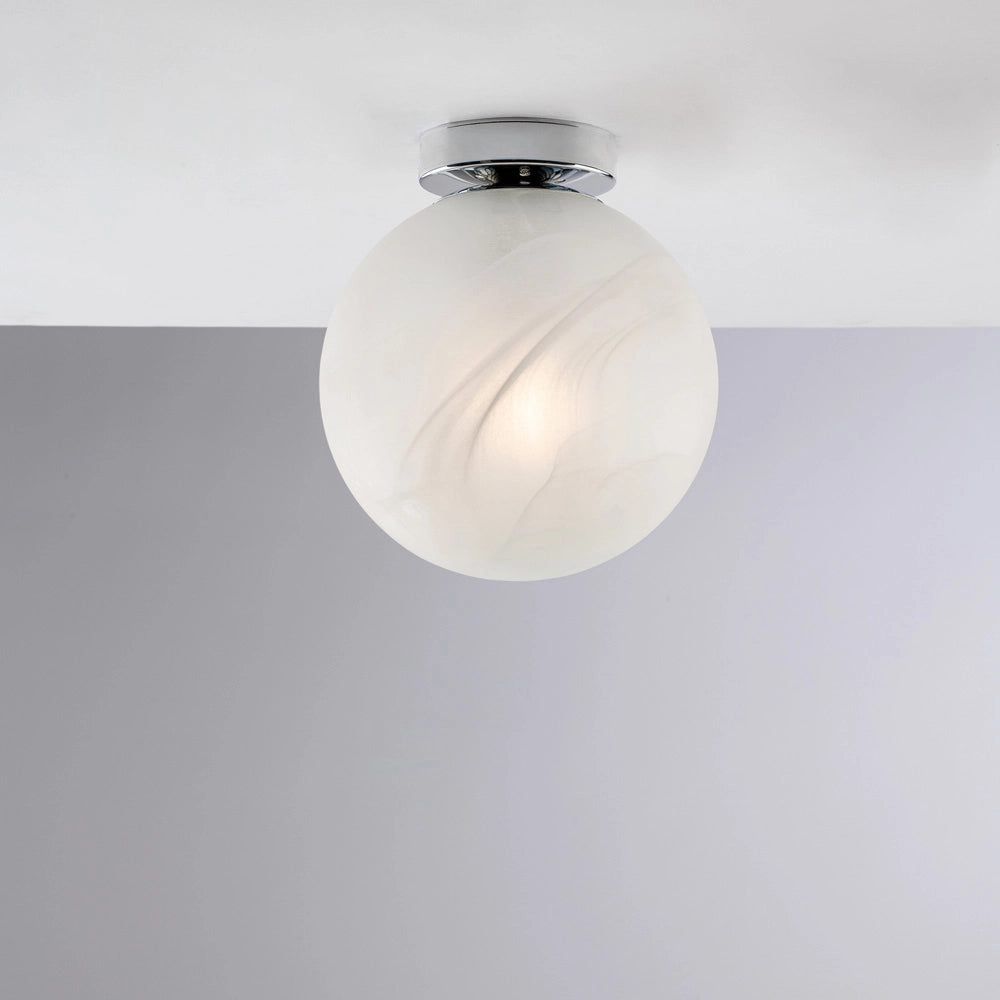 Olaf Plafoniera in ferro cromato 1 luce con sfera dm.20  H.23 Ø20 BL294-PL1-CR