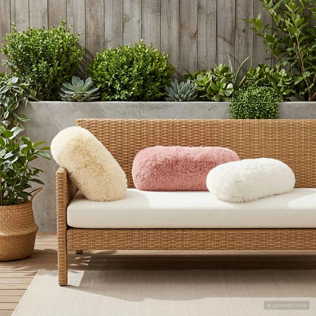 Federa 2 pcs HEERLEN Bianco Ø 15 x 40 cm Fleece PV 923391