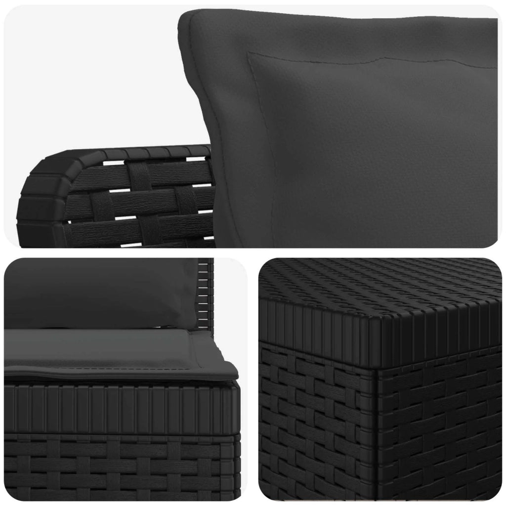 Divano da esterno-Divano da Giardino 3 posti con cuscini in look rattan PP 319327
