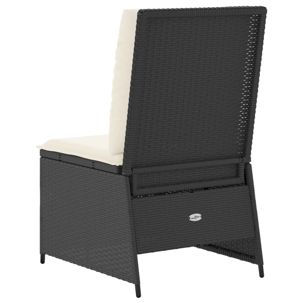 Divano da giardino con cuscino Nero e Bianco Crema polyrattan 3394476