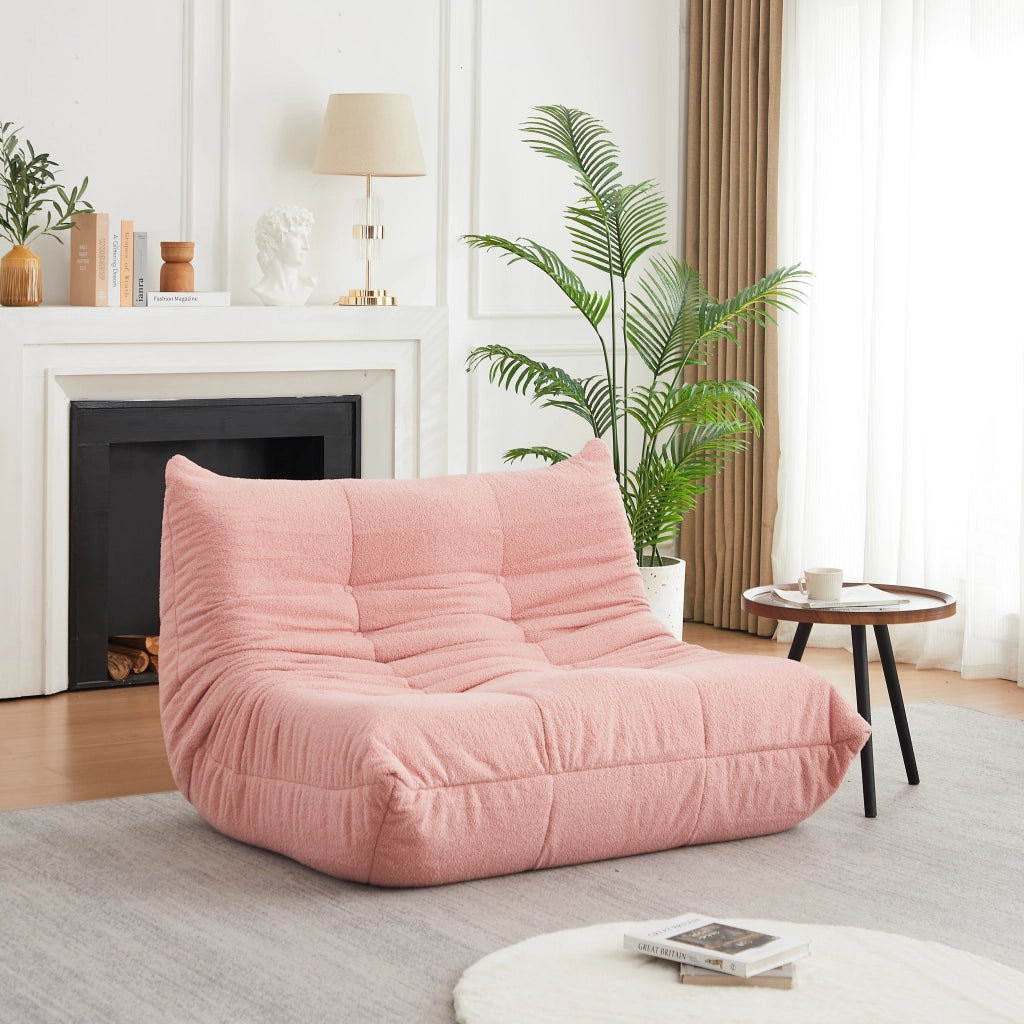 POLTRONA Bassa senza braccioli in Teddy Rosa