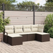 Set di divani con cuscino 6 pcs Marrone e Crema polyrattan 3355157